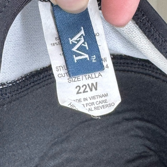 Black and White Polka Dot Fitted Bustier Swim Camisole 22W - Picture 3 of 3